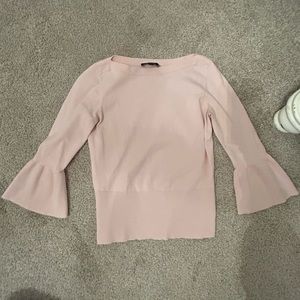 Ann Taylor size small pale pink sweater with 3/4 length flare arms